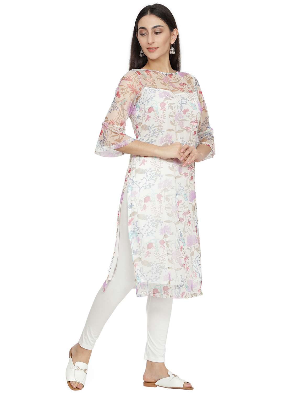 floral straight kurta - 20468812 - Standard Image - 1