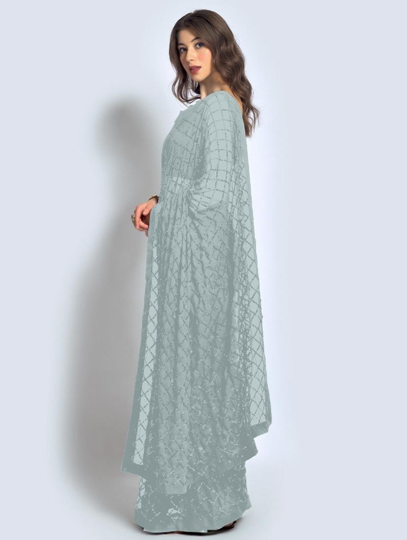grey embellished saree - 20469387 -  Standard Image - 1