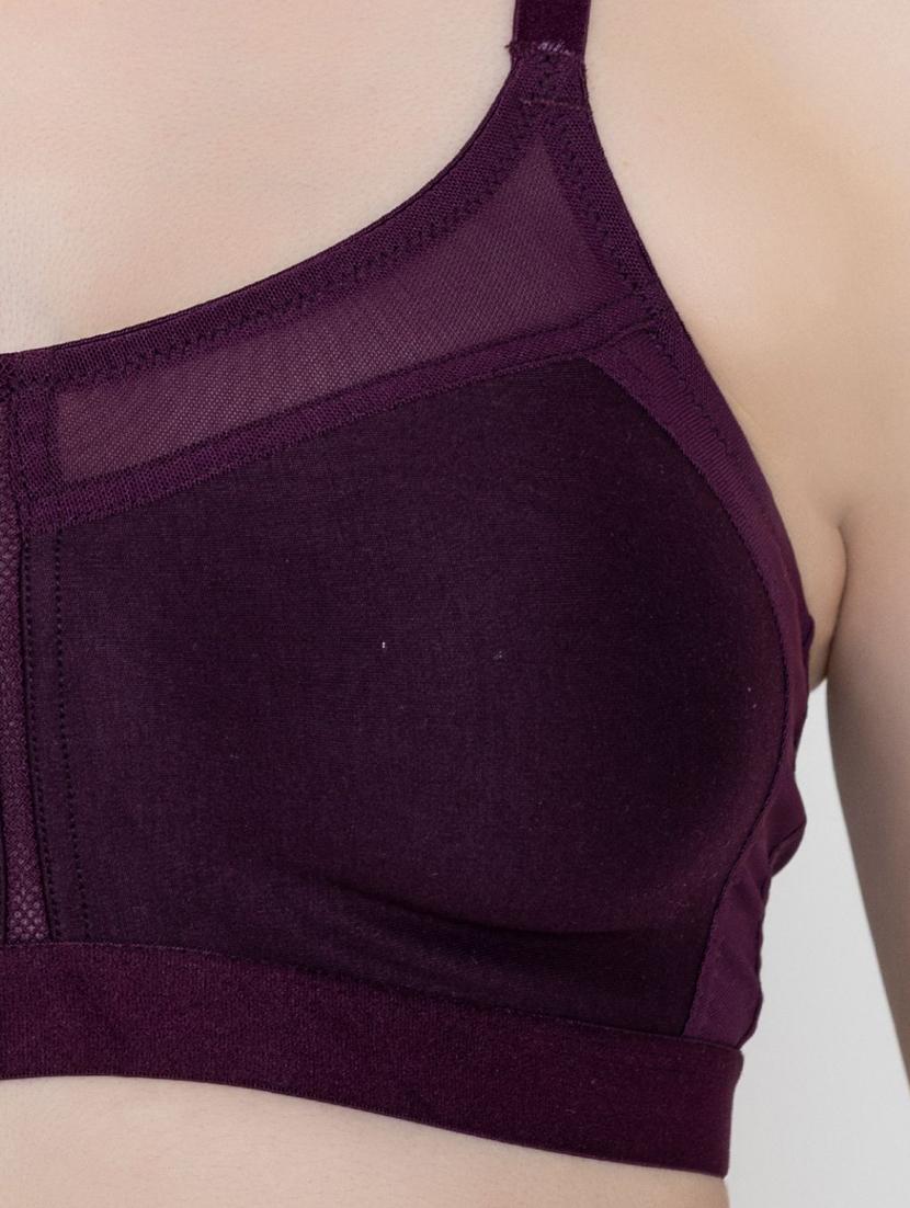 purple cotton blend regular bra - 20469636 - Standard Image - 4