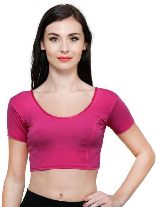 women pink solid stitched blouse - 20469663 - Standard Image - 0