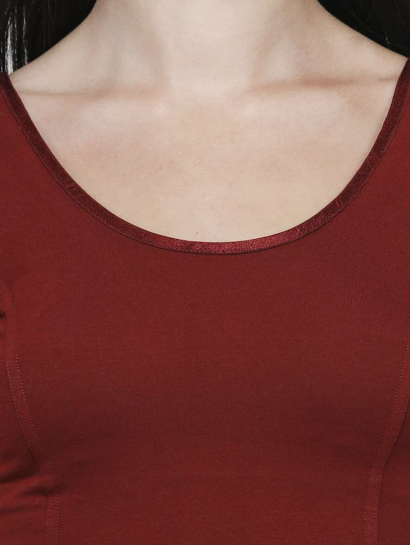 women maroon solid stitched blouse - 20469666 - Standard Image - 4
