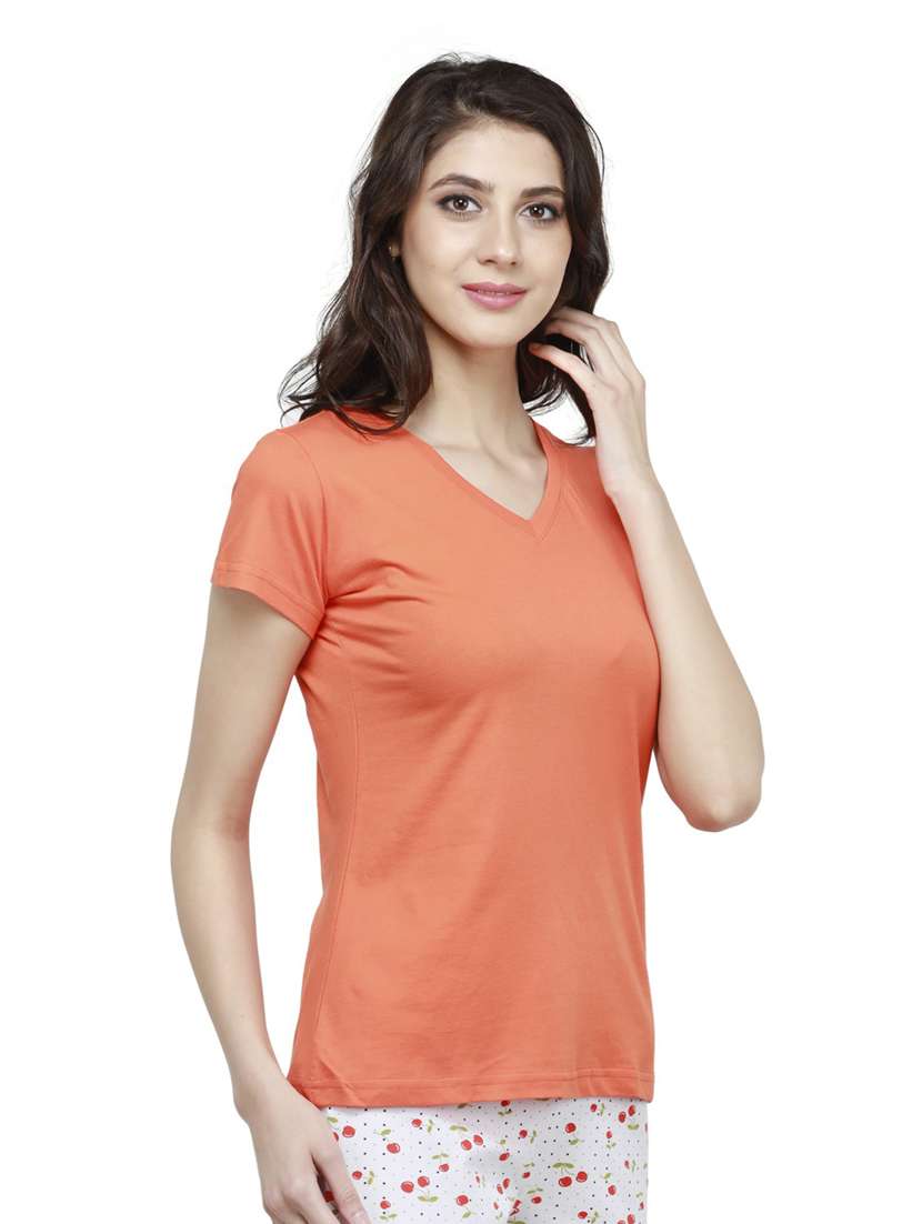 women's plain v neck t-shirt - 20469713 -  Standard Image - 1