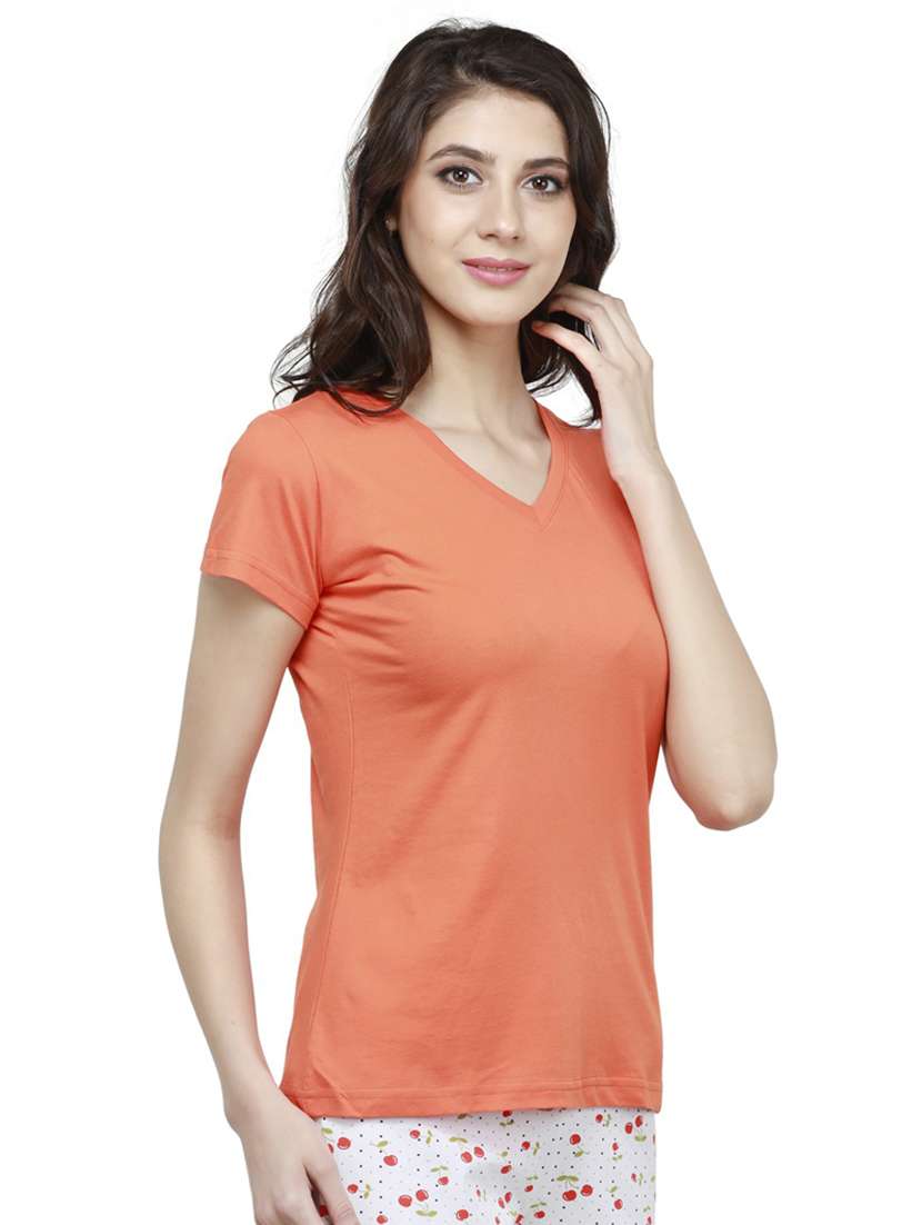women's plain v neck t-shirt - 20469716 -  Standard Image - 1