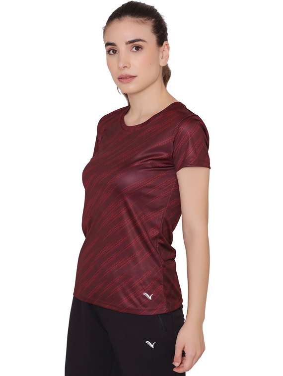 maroon printed regular t-shirt - 20469719 -  Standard Image - 1