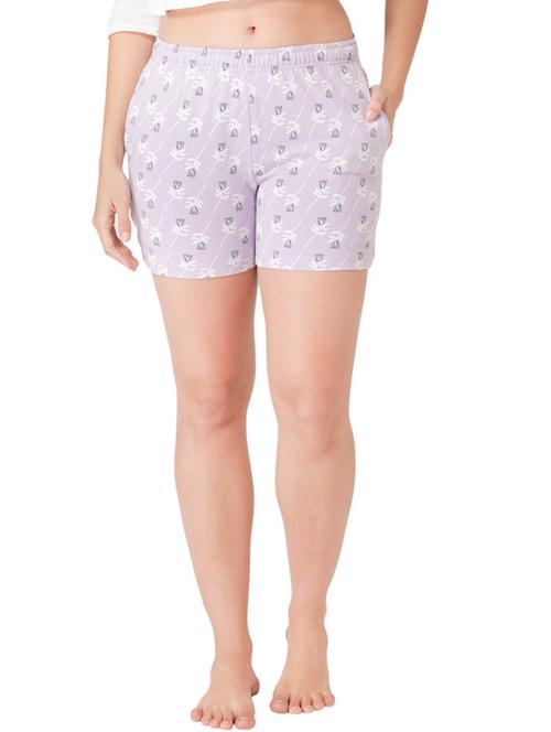 lavender printed regular fit short - 20469848 -  Standard Image - 0