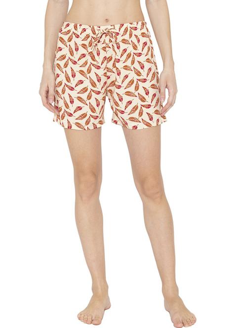 beige printed regular fit short - 20469851 - Standard Image - 0