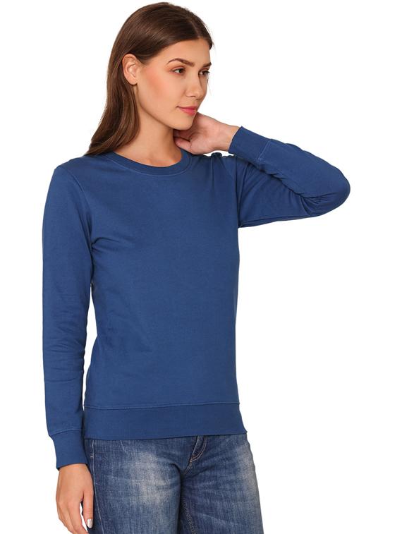 blue solid regular sweatshirt - 20469907 - Standard Image - 1