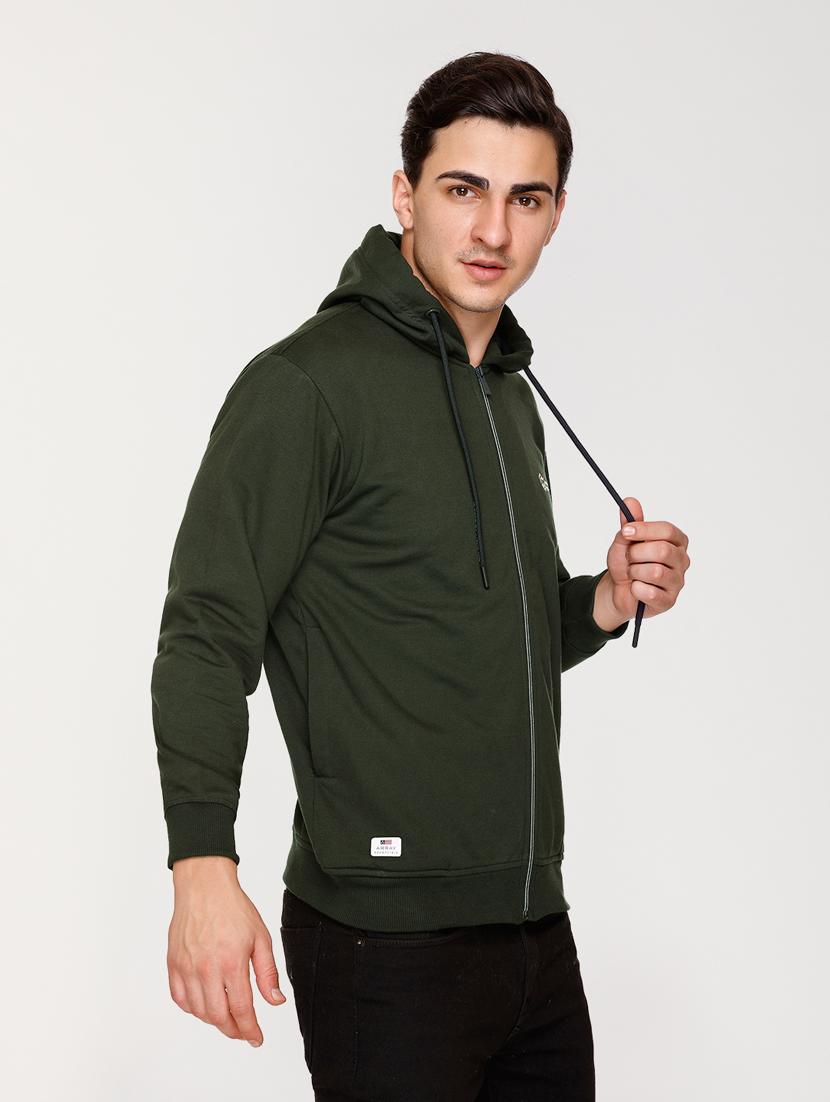 men solid long sleeve hooded sweatshirt - 20469914 - Standard Image - 1