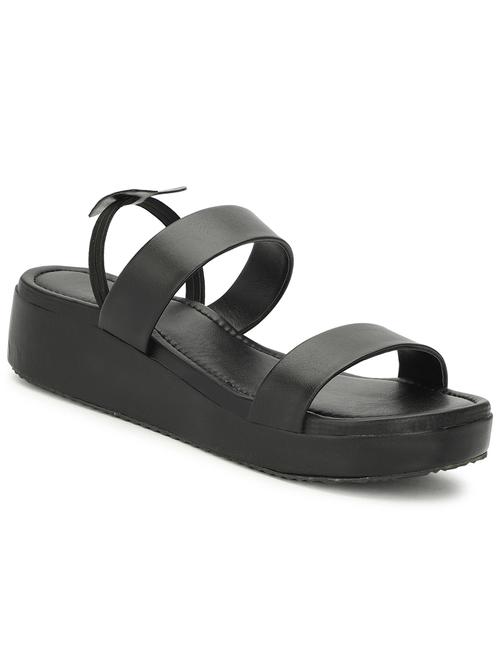 women's black solid wedge sandal - 20470427 - Standard Image - 0
