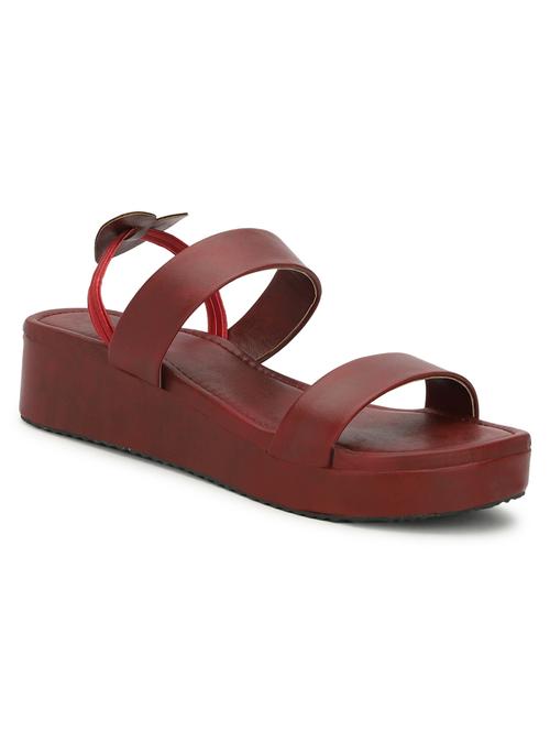 women's maroon platforms sandal - 20470430 - Standard Image - 0