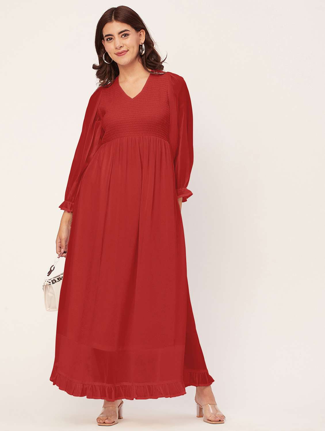 red solid maxi dress - 20473236 -  Standard Image - 1