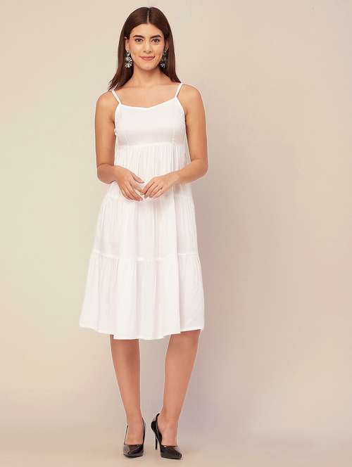 white solid tiered dress - 20473242 -  Standard Image - 0