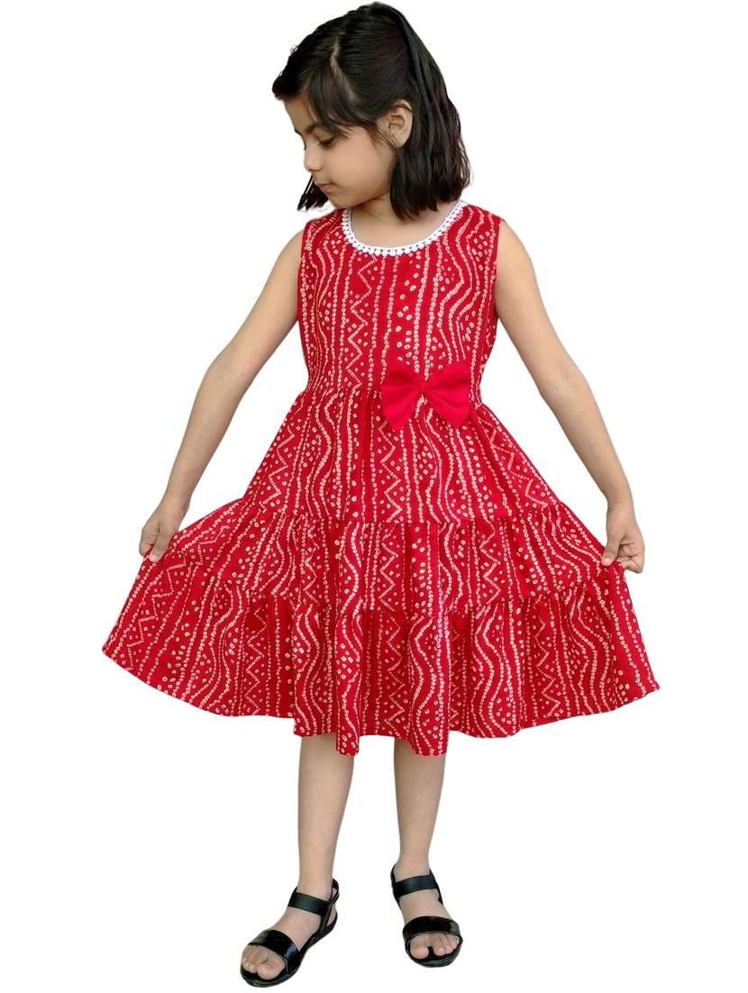 girls round neck sleeveless frock