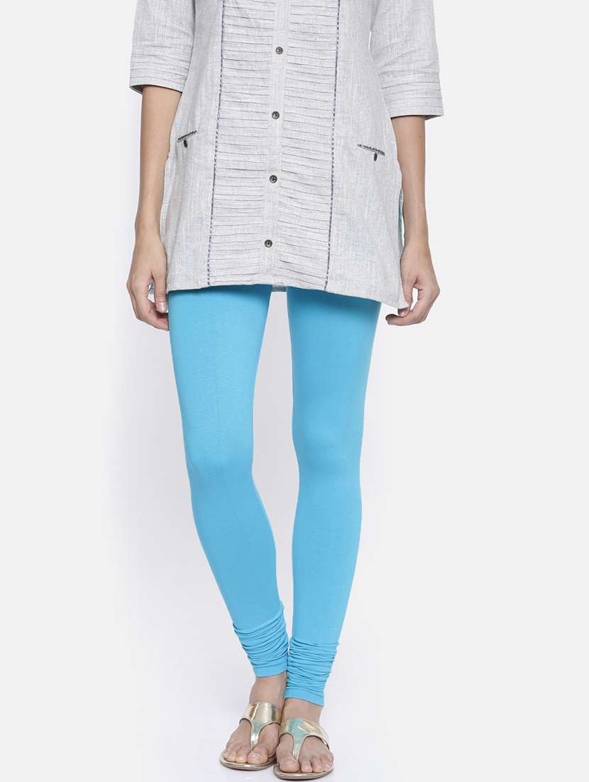 turquoise solid full length legging