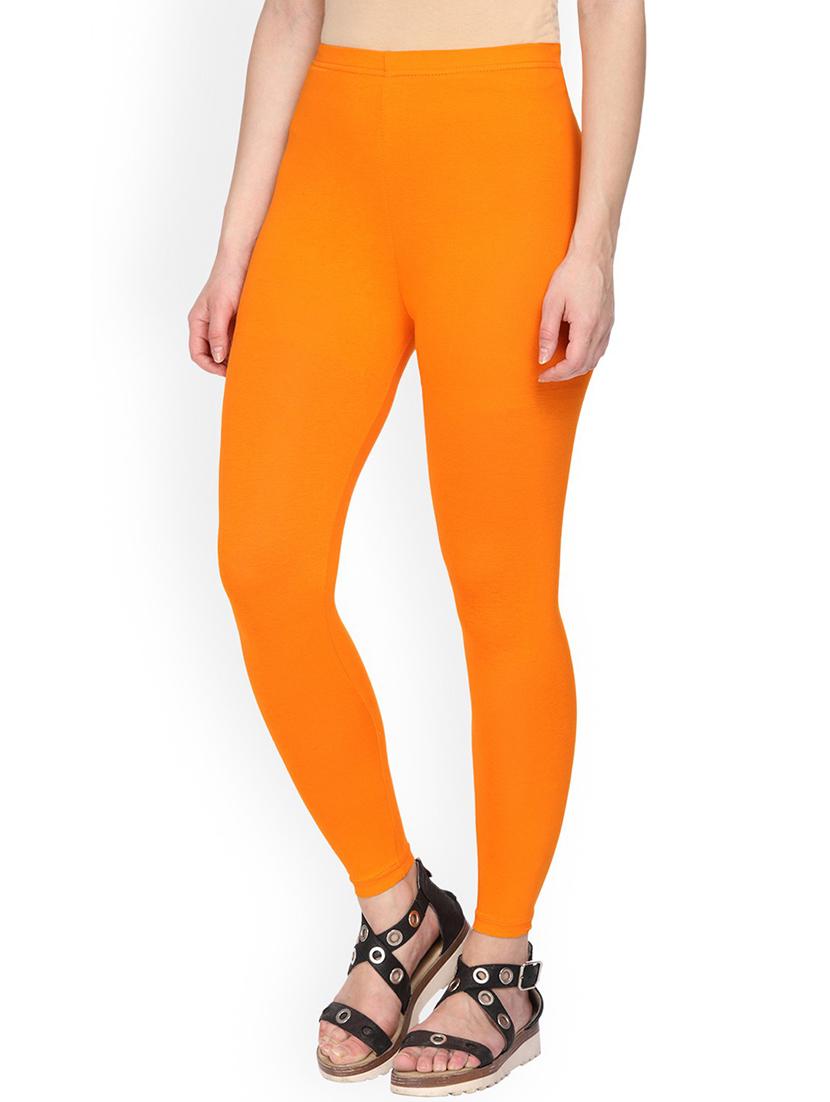 orange solid ankle length legging - 20473560 - Standard Image - 1