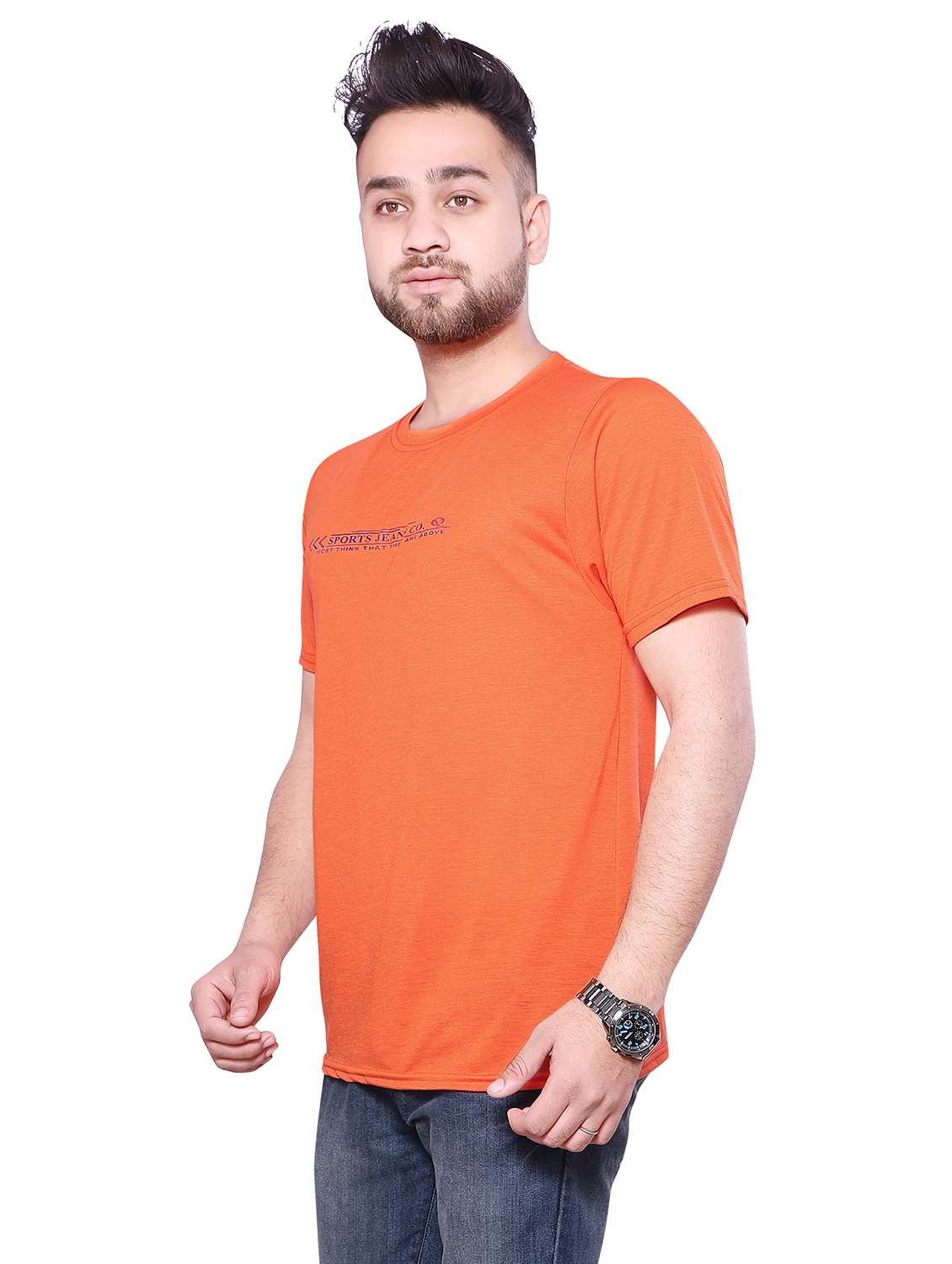 men orange cotton regular t-shirt - 20474105 -  Standard Image - 1