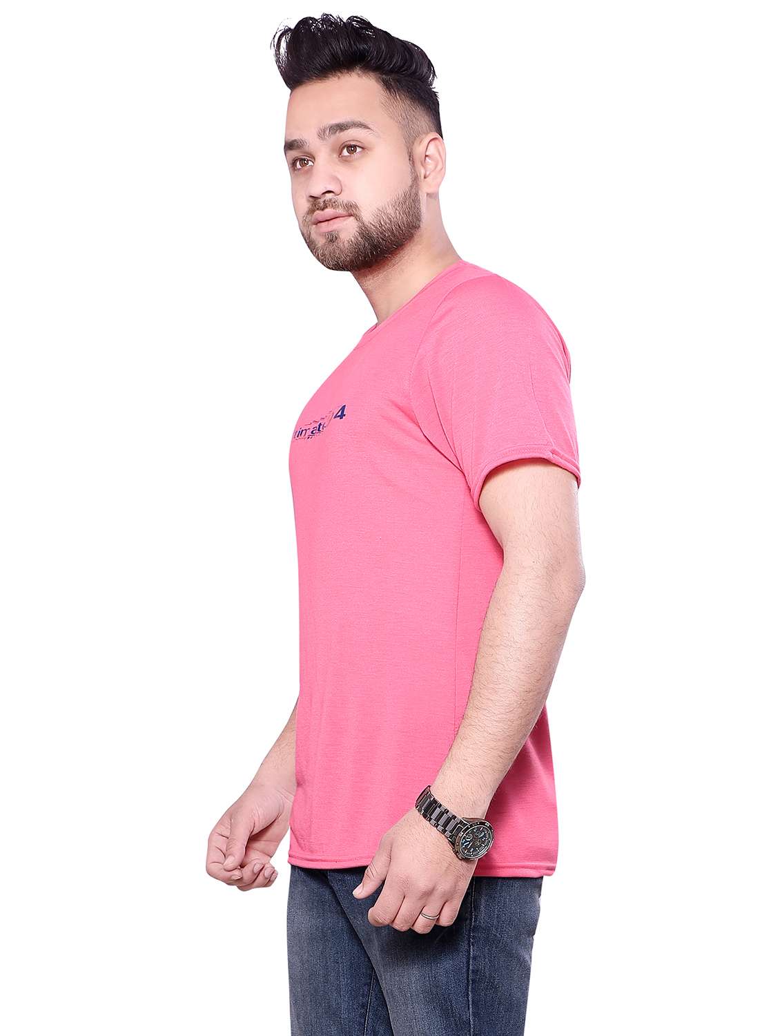 men pink cotton regular t-shirt - 20474112 -  Standard Image - 1