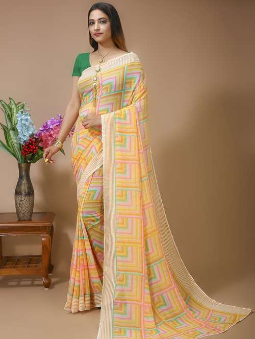 women's printed multi colored saree with blouse - 20474345 -  Standard Image - 0