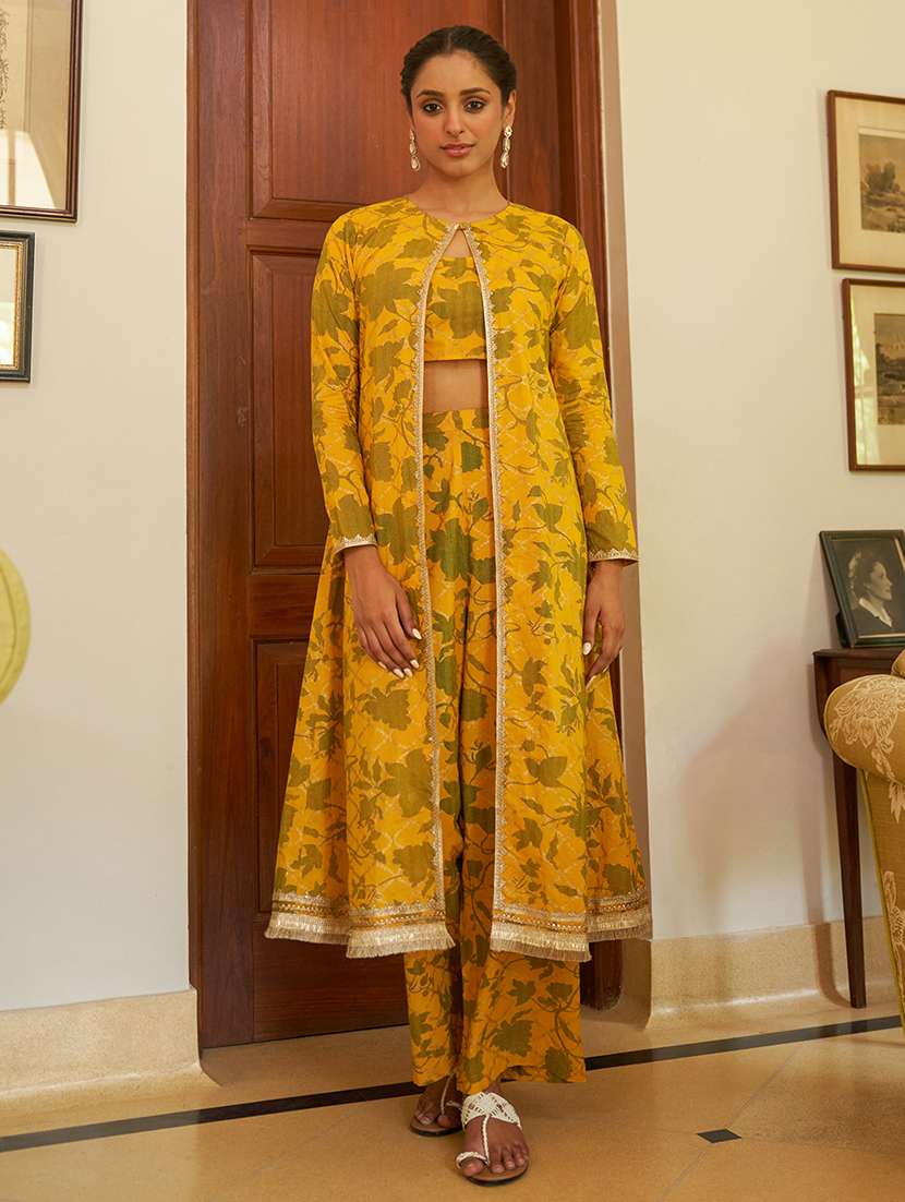 mustard top pant with shrug