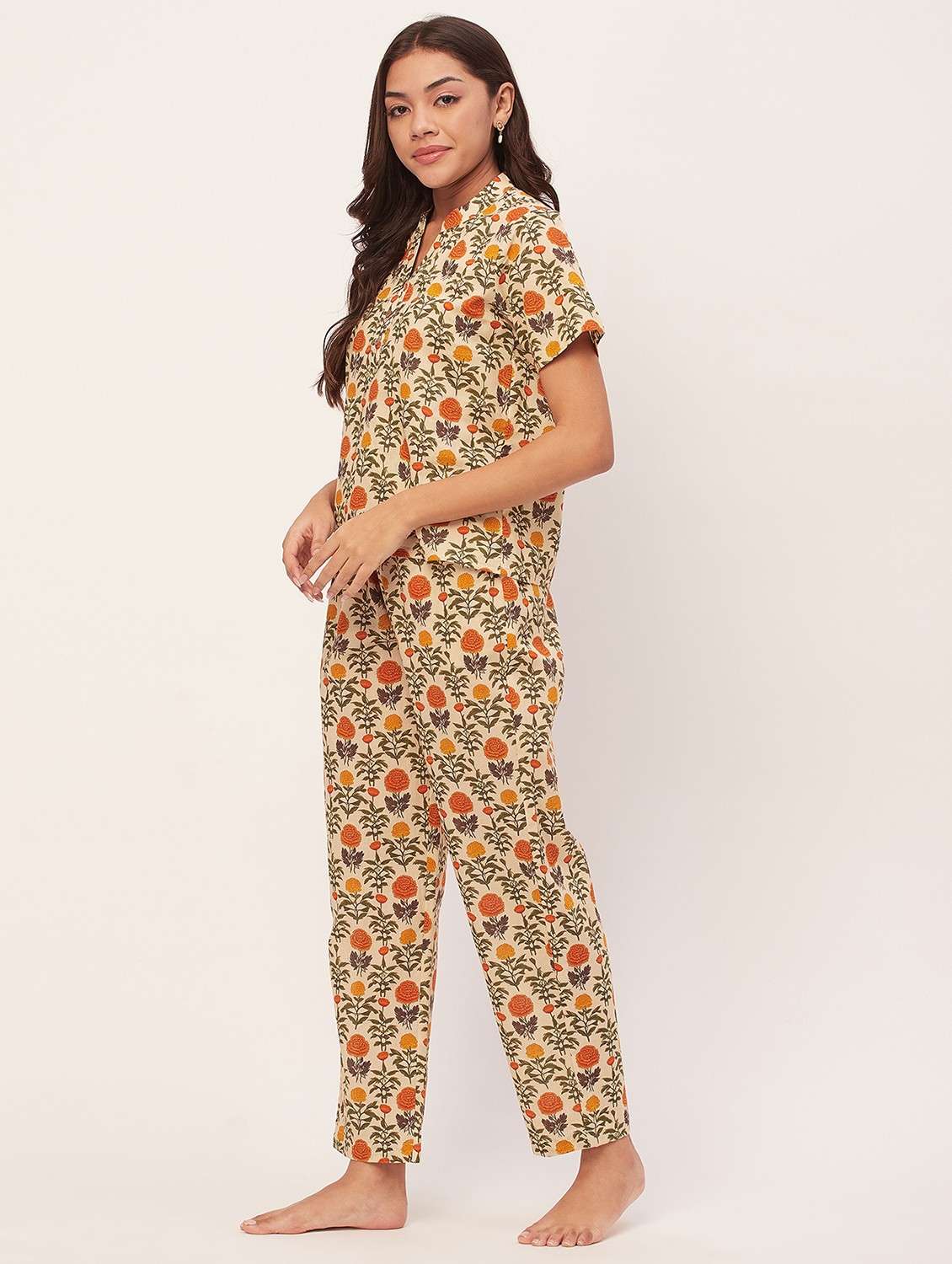 lemon sherbet floral pyjama nightwear set - 20475914 -  Standard Image - 1