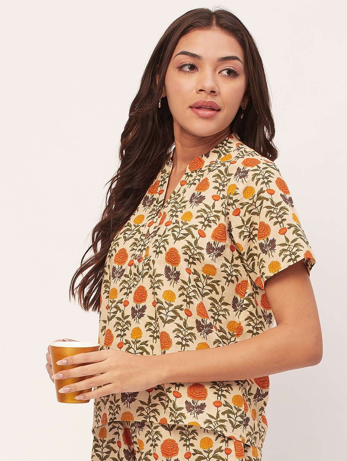 lemon sherbet floral pyjama nightwear set - 20475914 -  Standard Image - 4