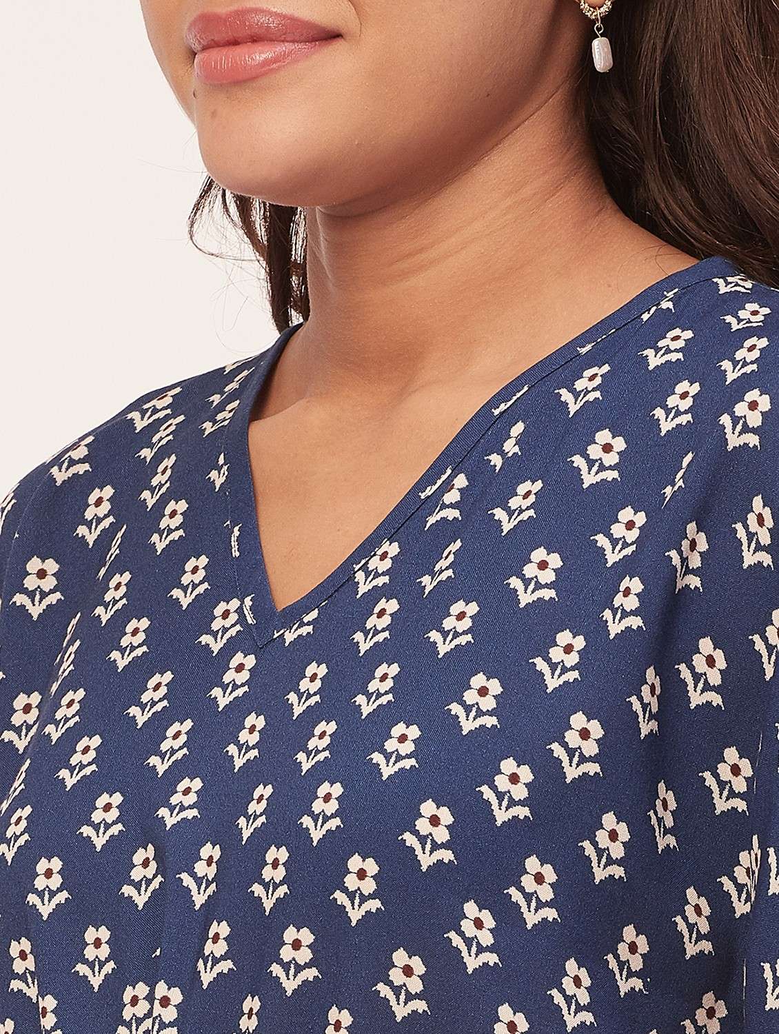 navy blue floral shorts nightwear set - 20475925 - Standard Image - 4