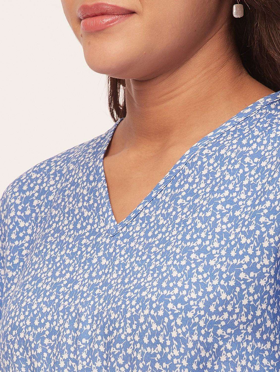 purist blue floral shorts nightwear set - 20475929 - Standard Image - 4