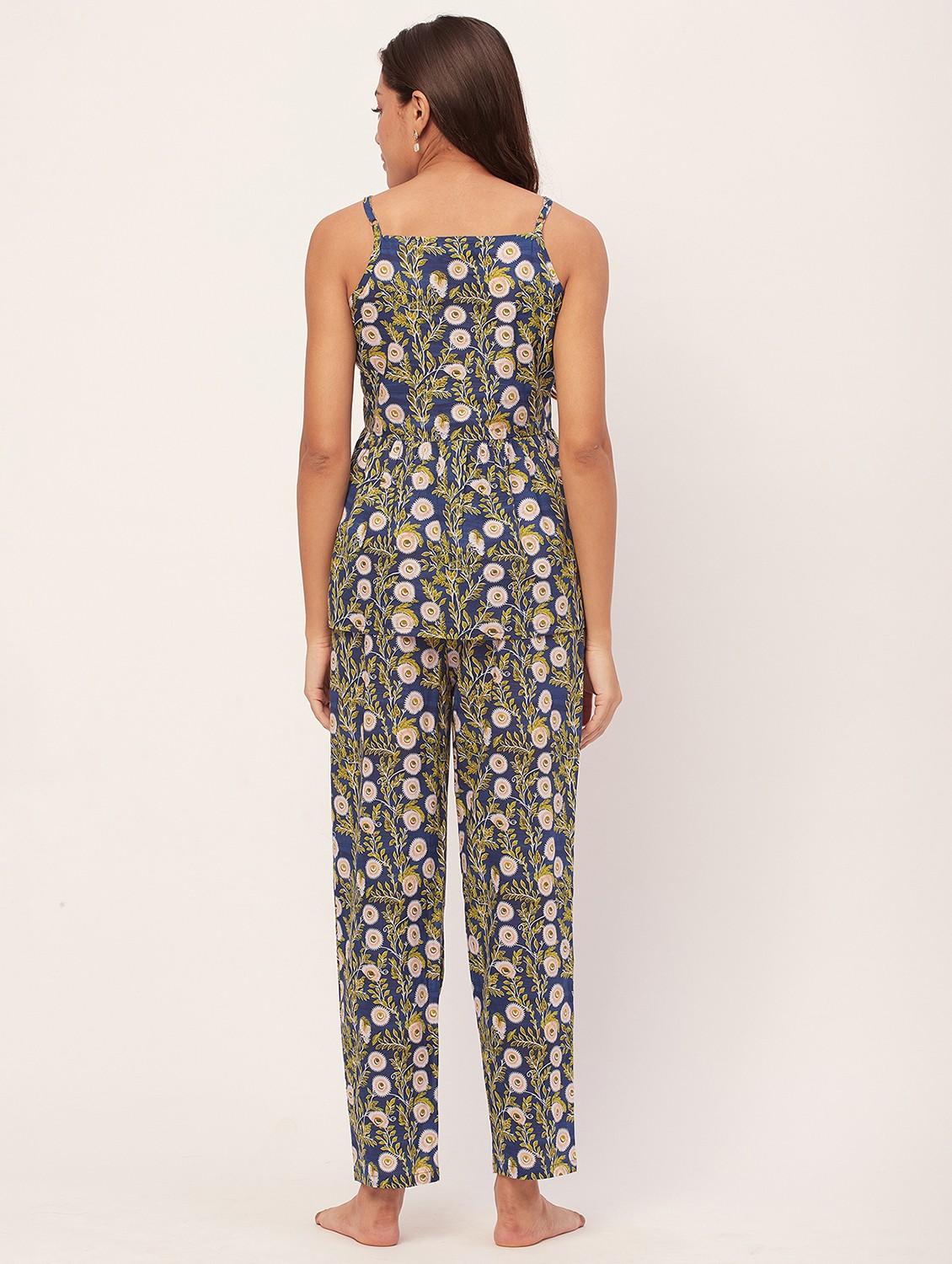 blue floral pyjama nightwear set - 20475961 - Standard Image - 4