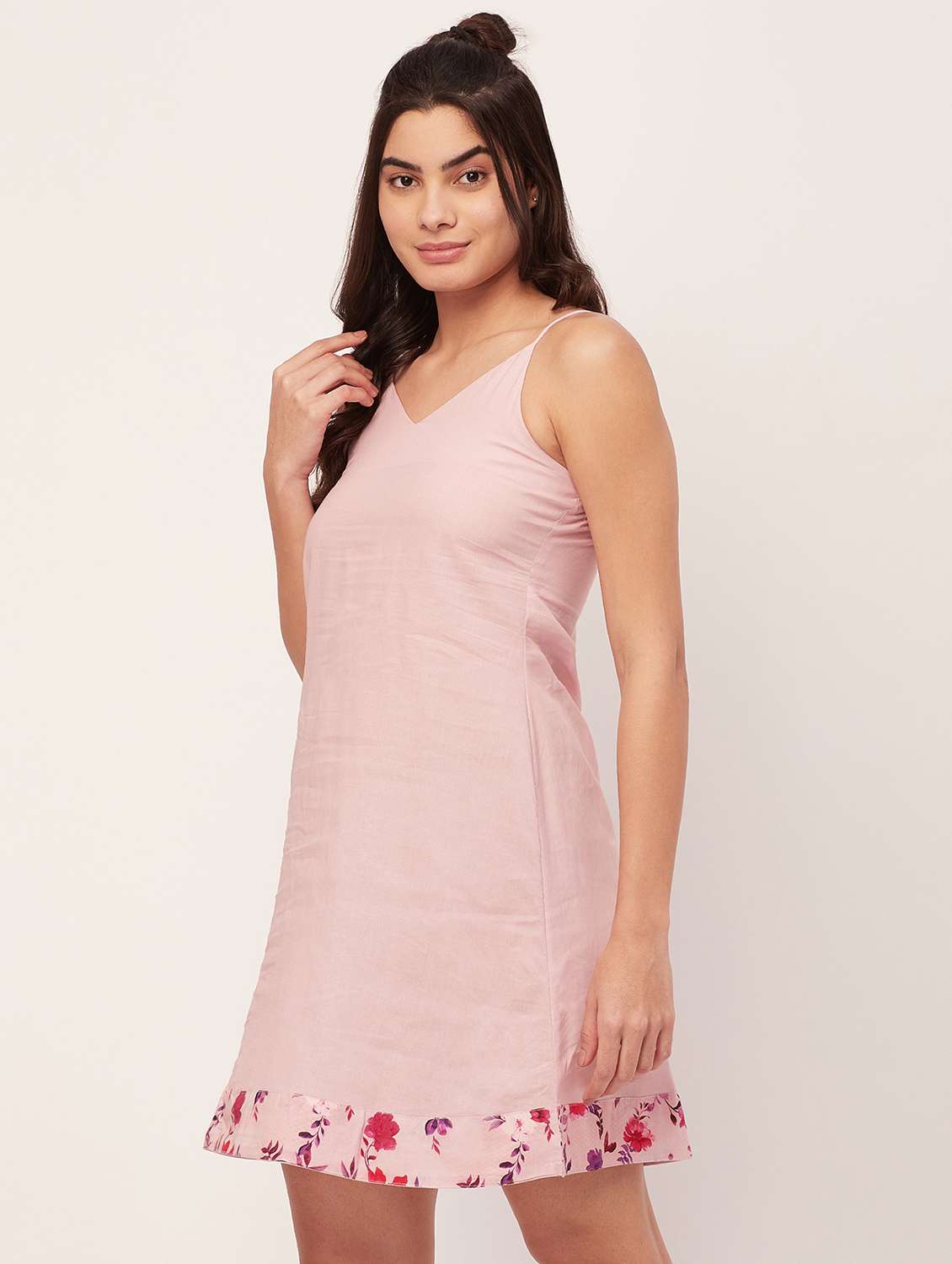 pink floral print sleepshirt with shrug - 20476007 -  Standard Image - 1