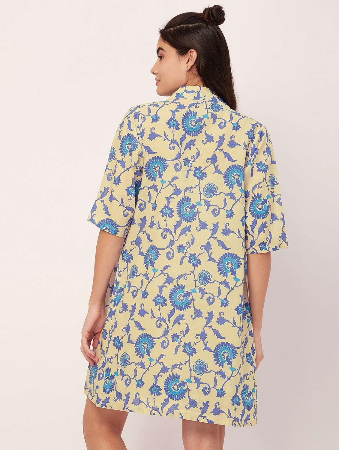 lemon sherbet floral print sleepshirt with shrug - 20476008 -  Standard Image - 4
