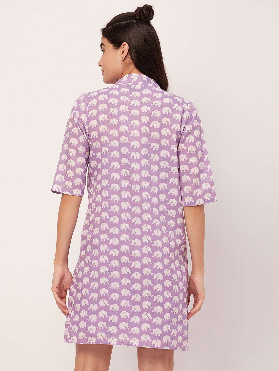 lavender animal print sleepshirt with shrug - 20476009 -  Standard Image - 4