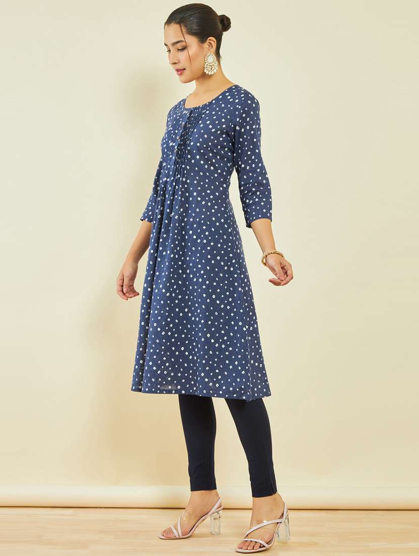 women bandhani printed a-line kurta - 20476021 -  Standard Image - 1