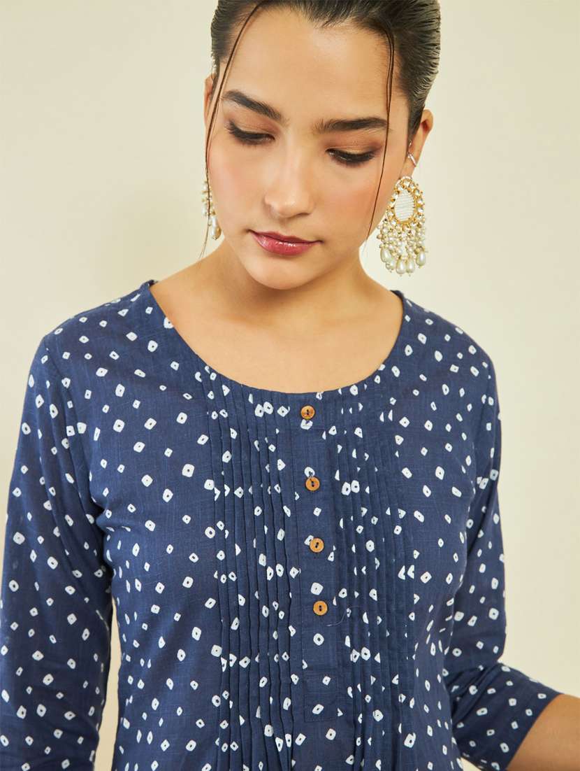 women bandhani printed a-line kurta - 20476021 -  Standard Image - 4