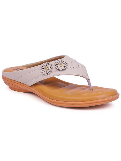 women lavender open thong flats - 20476180 - Standard Image - 0