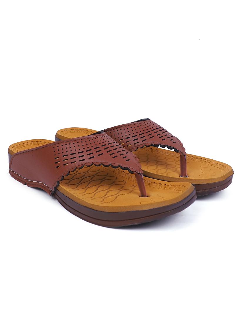 women brown cut work flats - 20476187 - Standard Image - 1
