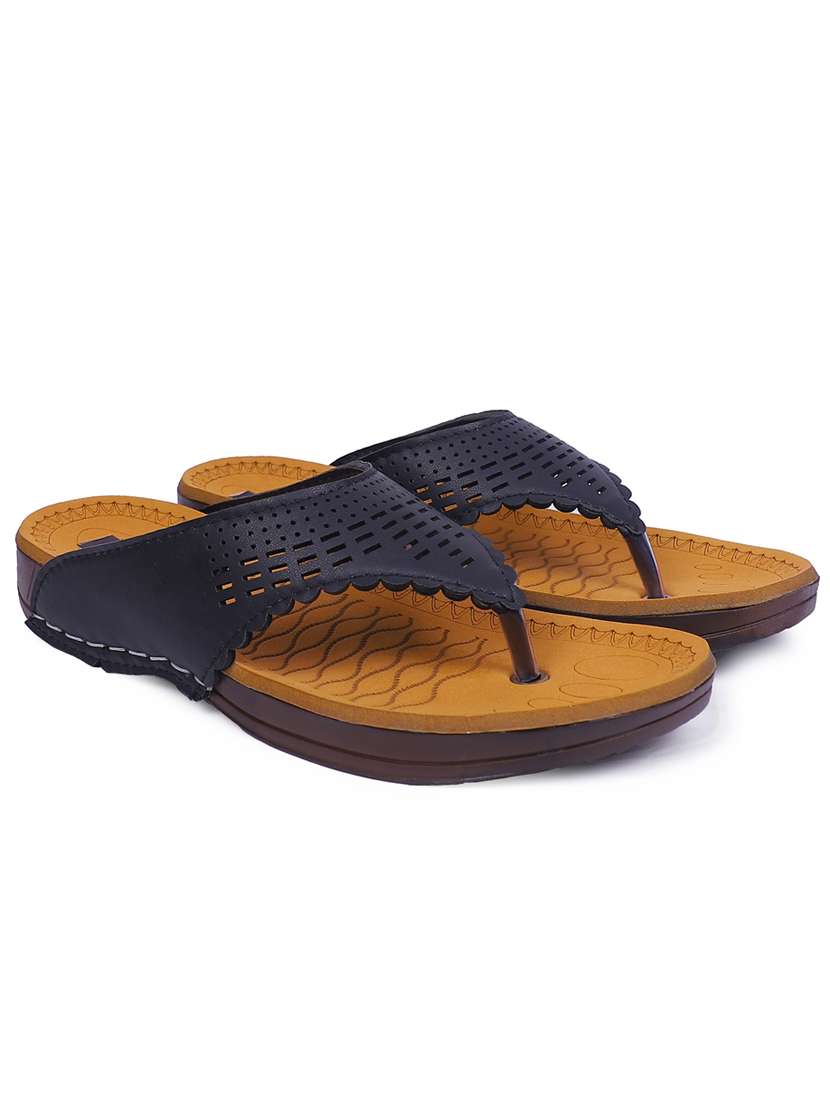 women black cut work flats - 20476188 - Standard Image - 1