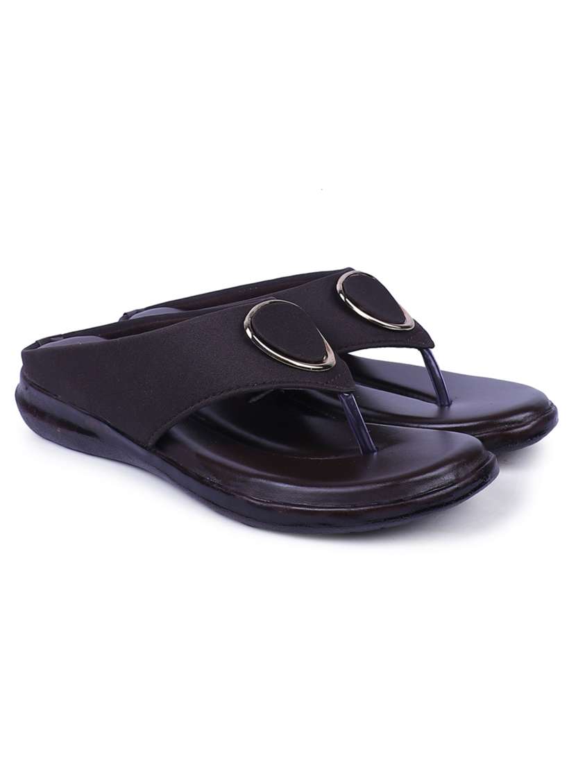women black open thong flats - 20476202 -  Standard Image - 1