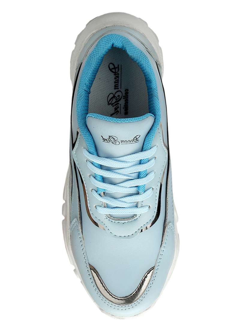 women solid purist blue lace-up sneaker - 20476383 -  Standard Image - 4