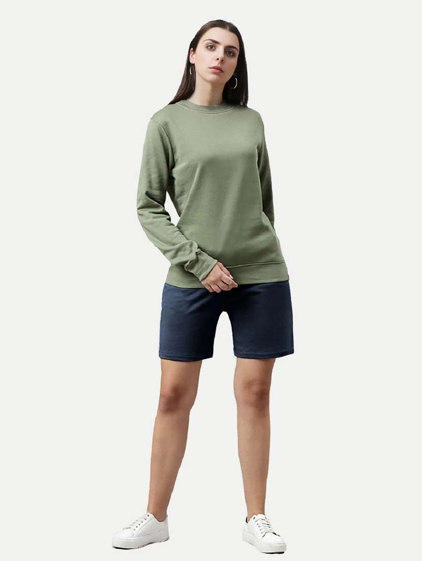 women dark blue cotton blend regular short - 20477838 -  Standard Image - 4