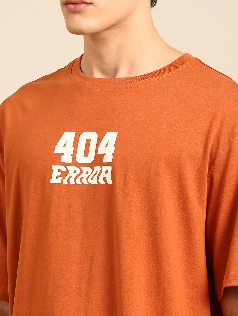 orange crew neck chest print t-shirt - 20477849 - Standard Image - 4