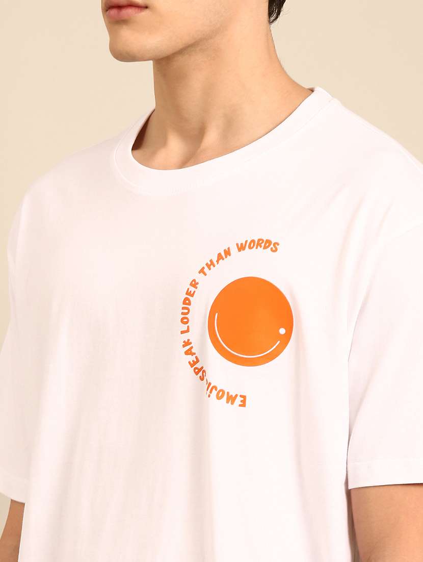 white crew neck back print t-shirt - 20477858 - Standard Image - 4