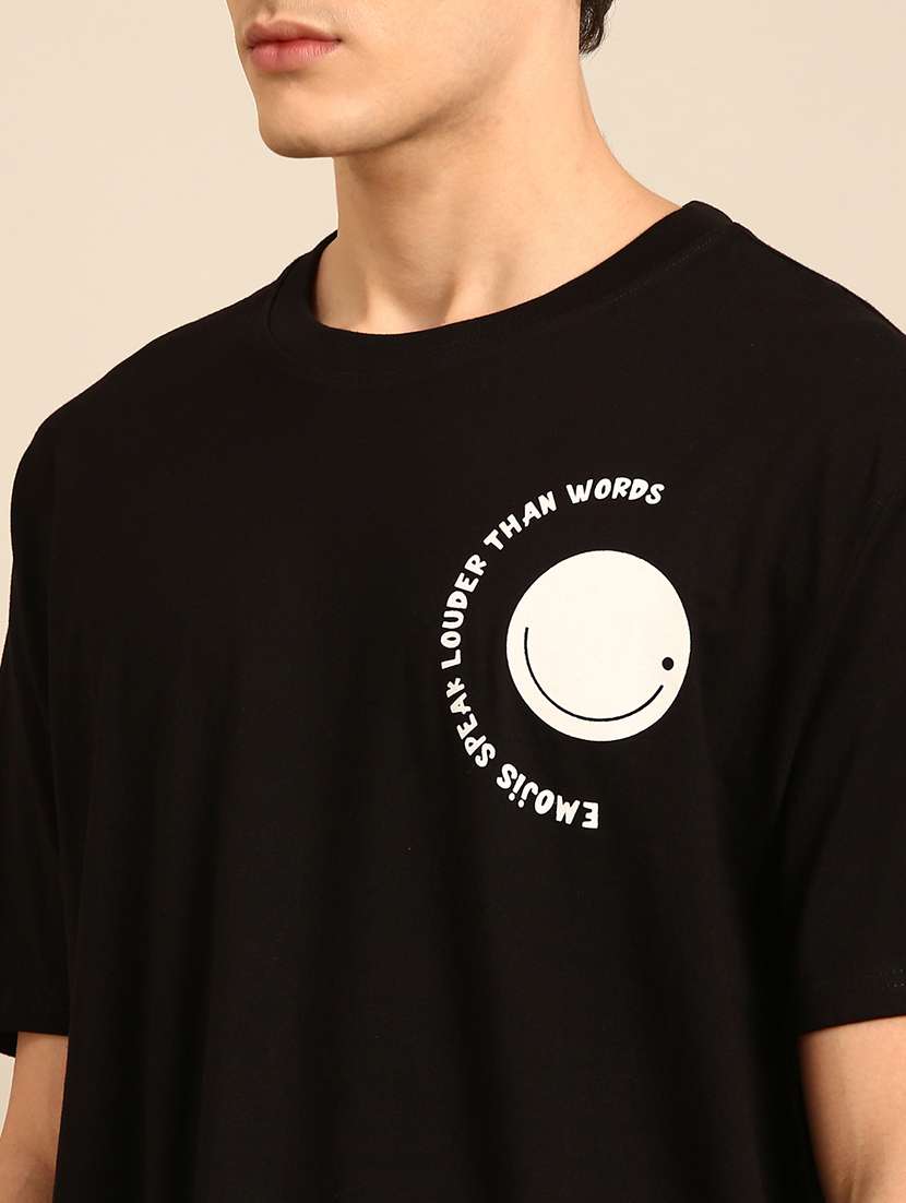 black crew neck back print t-shirt - 20477859 -  Standard Image - 4