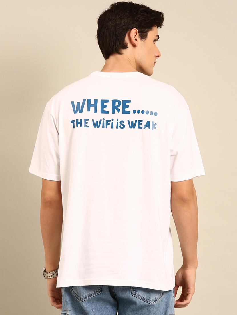 white crew neck back print t-shirt - 20477862 - Standard Image - 1