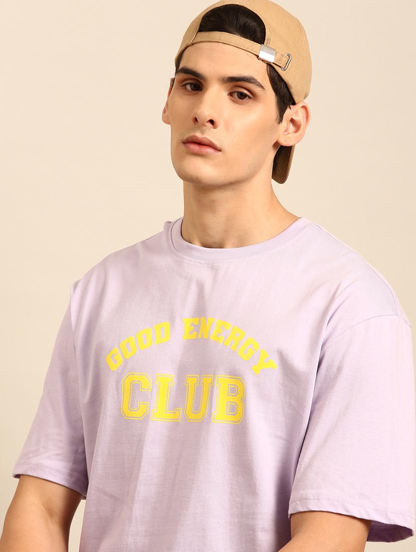 lavender crew neck chest print t-shirt - 20477901 - Standard Image - 1