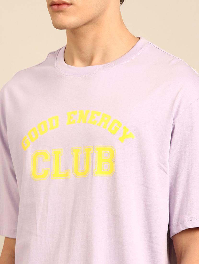 lavender crew neck chest print t-shirt - 20477901 - Standard Image - 4