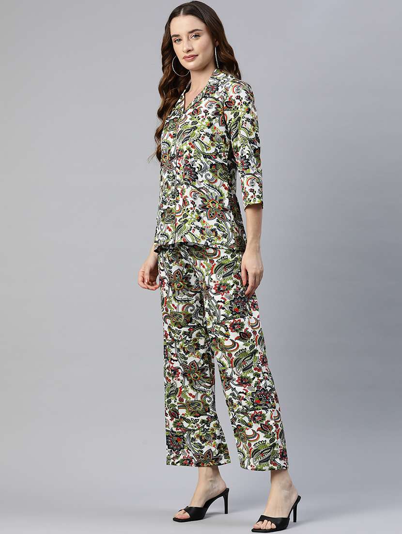 women multi color crepe top and trouser set co-ord - 20477944 -  Standard Image - 1