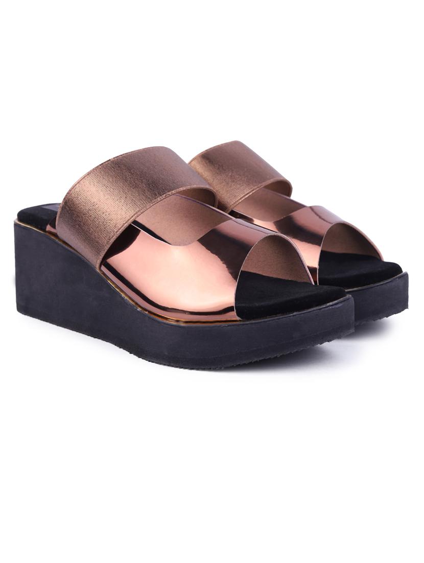women metallic slip on wedge - 20477961 - Standard Image - 1