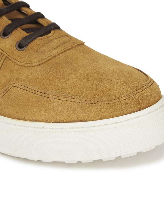 men color block tan suede lace up sneaker - 20478157 - Standard Image - 4