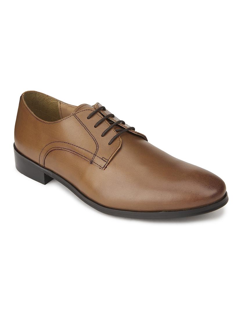 men solid brown lace-up derby - 20478158 -  Zoom Image - 0