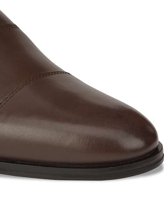 men solid taupe lace-up oxfords - 20478163 -  Standard Image - 4